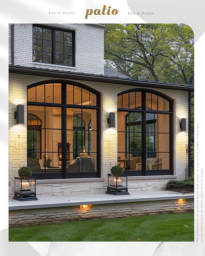Ken & Ricky 2 Pack Dusk to Dawn Outdoor Lighting, Modern Exterior Lighting