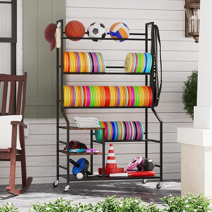 Portin 5 Tier Disc Golf Storage Rack, Disc Station Organizer