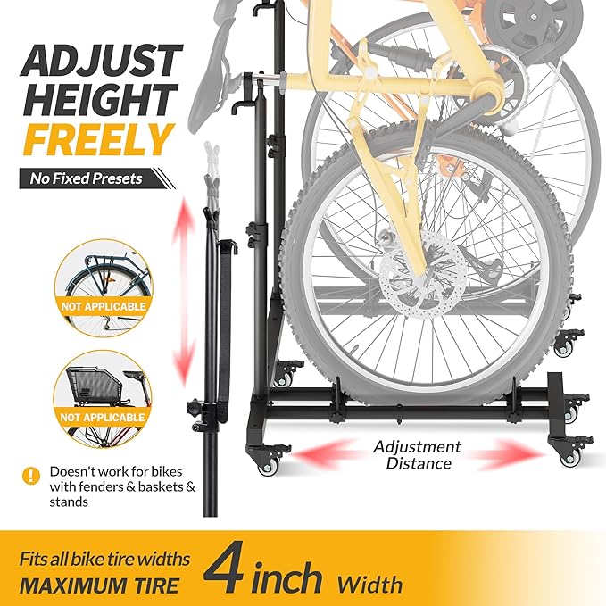 Vertical Bike Stands,Standing Bike Rack (2 Pack)