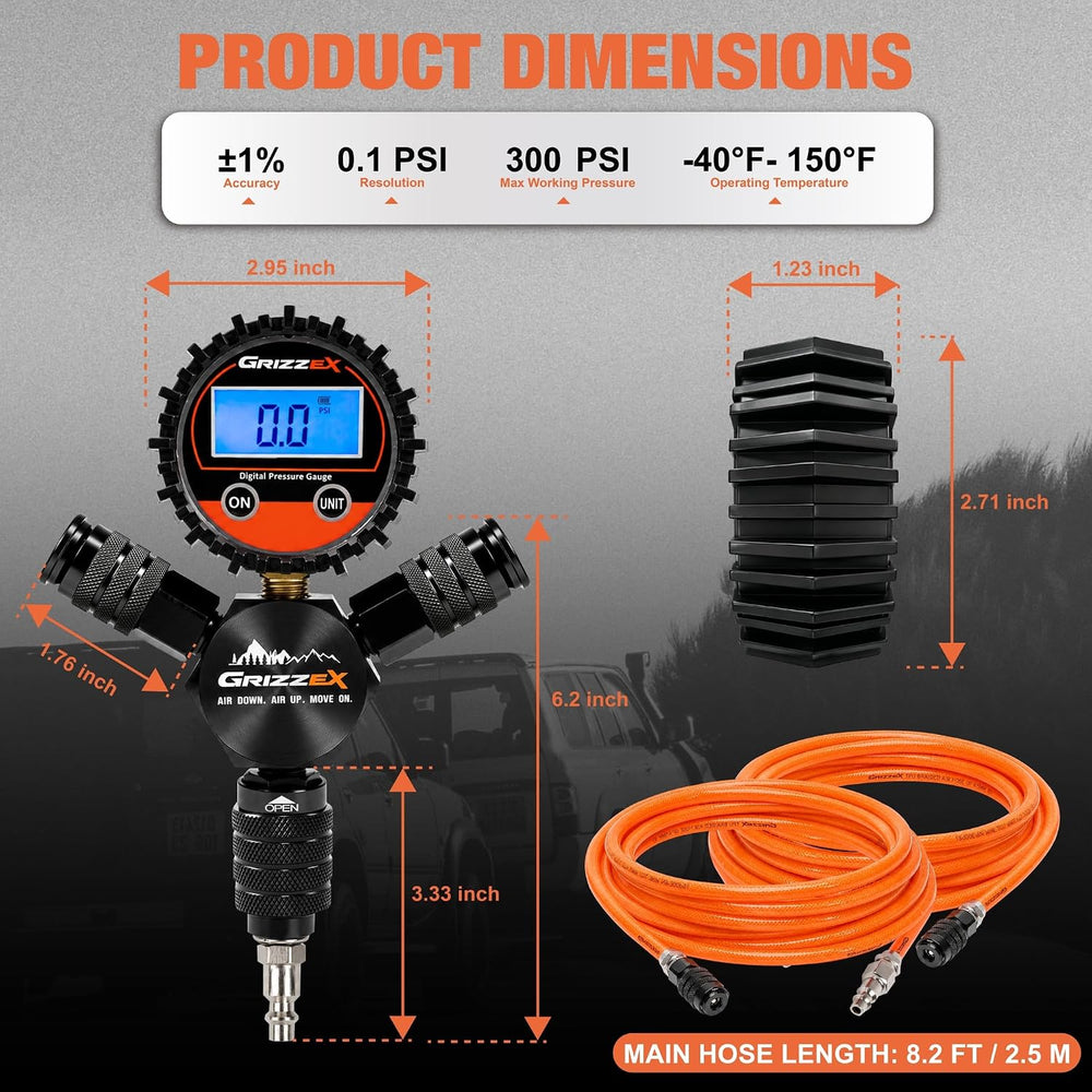 4 Way Tire Inflation Deflation System with Backlight