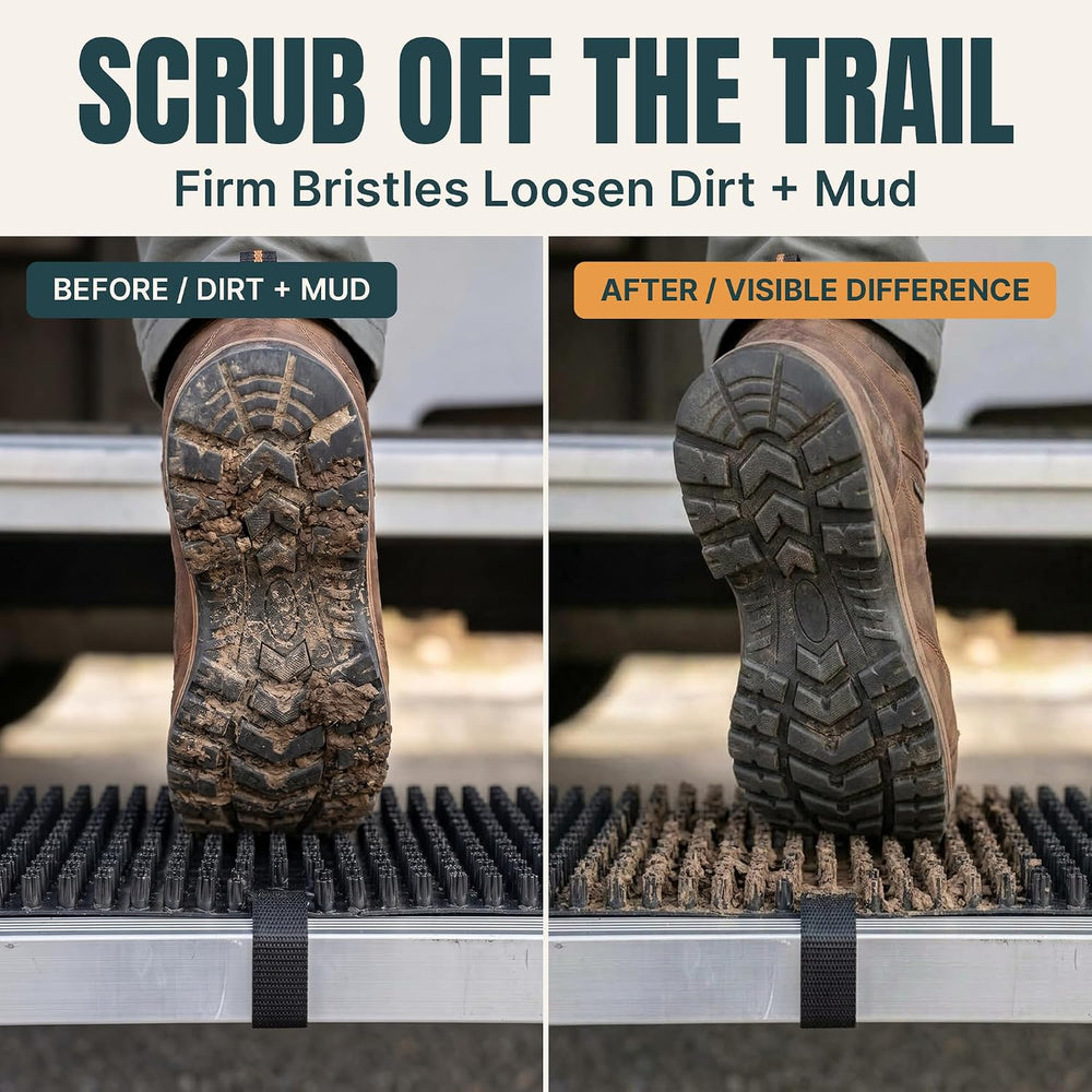 TrailScrubber RV Step Covers, Boot Brush Scrubber Mat for Camper Steps