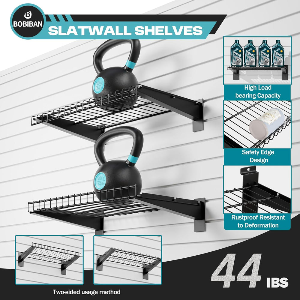 24Pcs Slatwall Accessories Set with Slatwall Baskets, Shelves, Hook