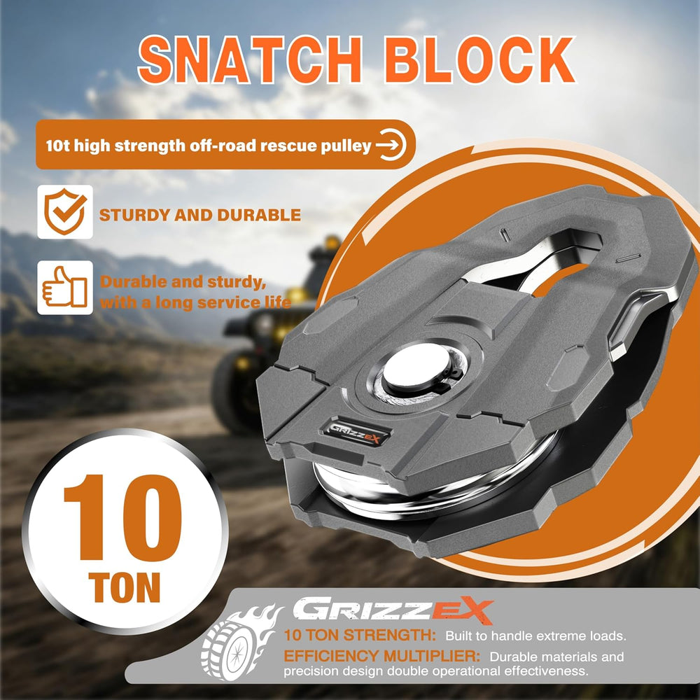 10T Snatch Block, 22,046 lbs Max Load, 3/4" Max Rope Diameter, Heavy Dut...