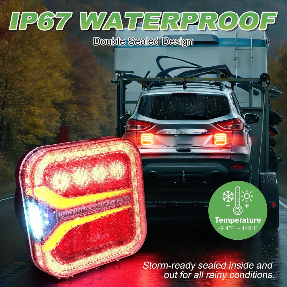 Agrieyes T327C Wireless Trailer Lights w/ Receiver, Magnetic Tow Light Kit