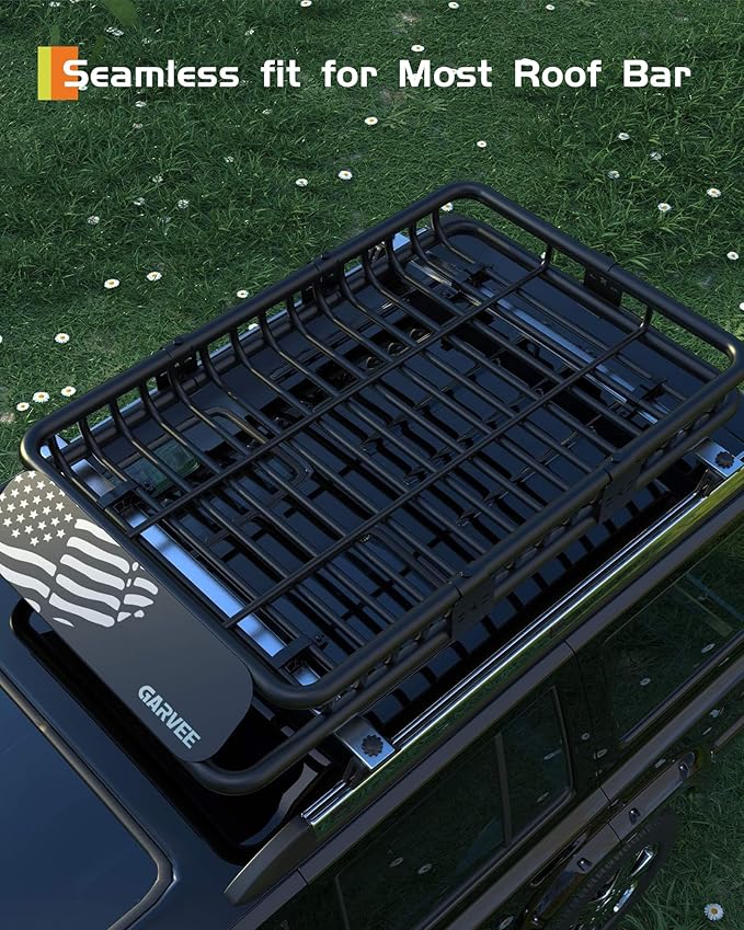 46" x 36" Universal Roof Rack Carrier Basket, 200 Lbs Capacity Car ...