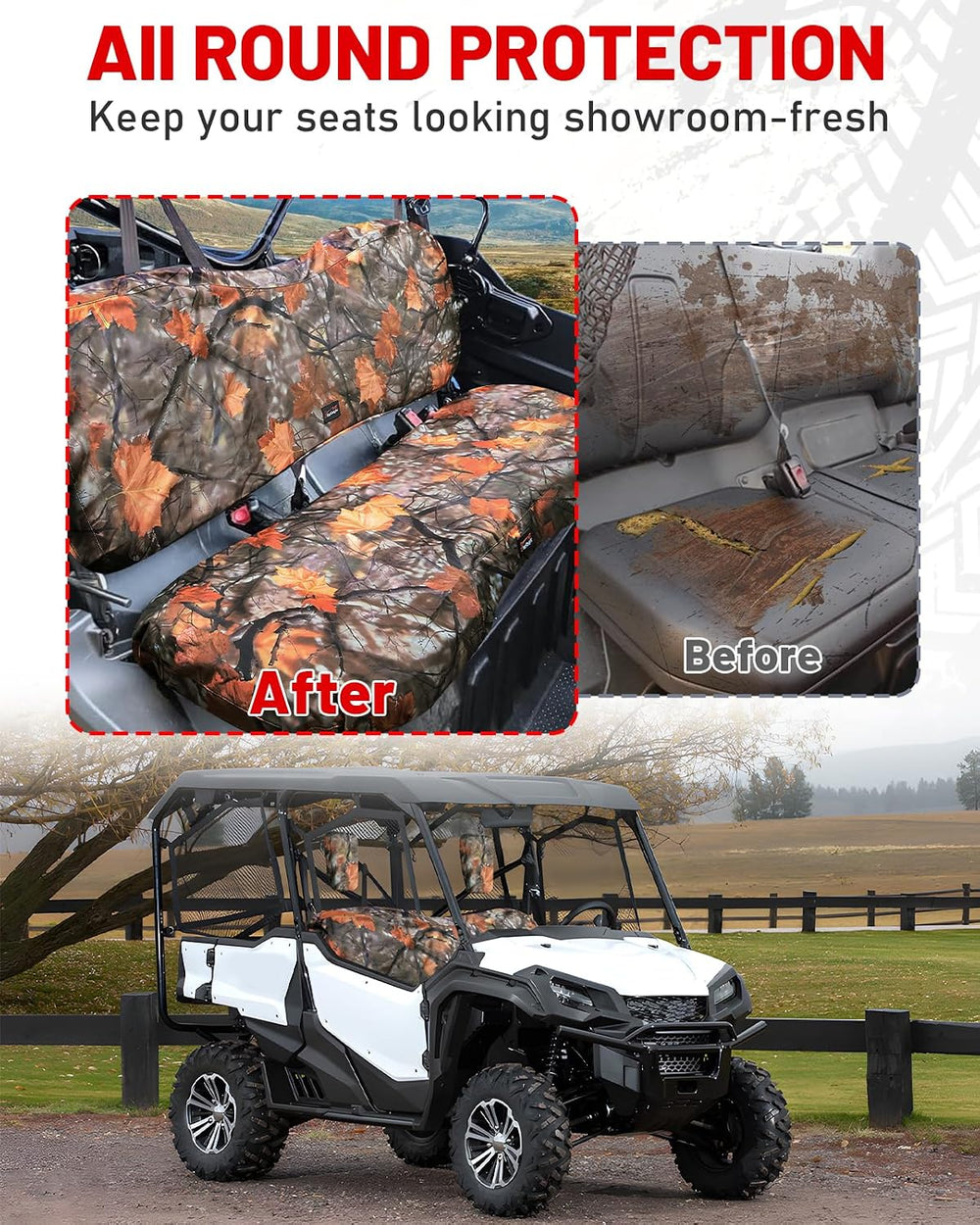 StarknightMT UTV Pioneer Seat Covers Compatible with 2016-2025 Pioneer 1000 1...