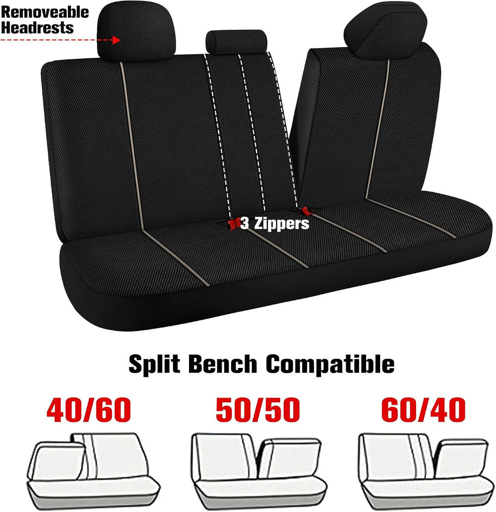 Breathable Premium Car Seat Covers Full Set,3D Air-Mesh Seat Covers for Cars,...