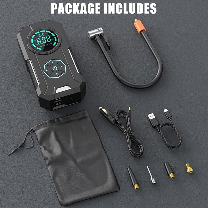 Tire Inflator Portable Air Compressor, 5X Faster Portable Air Compressor