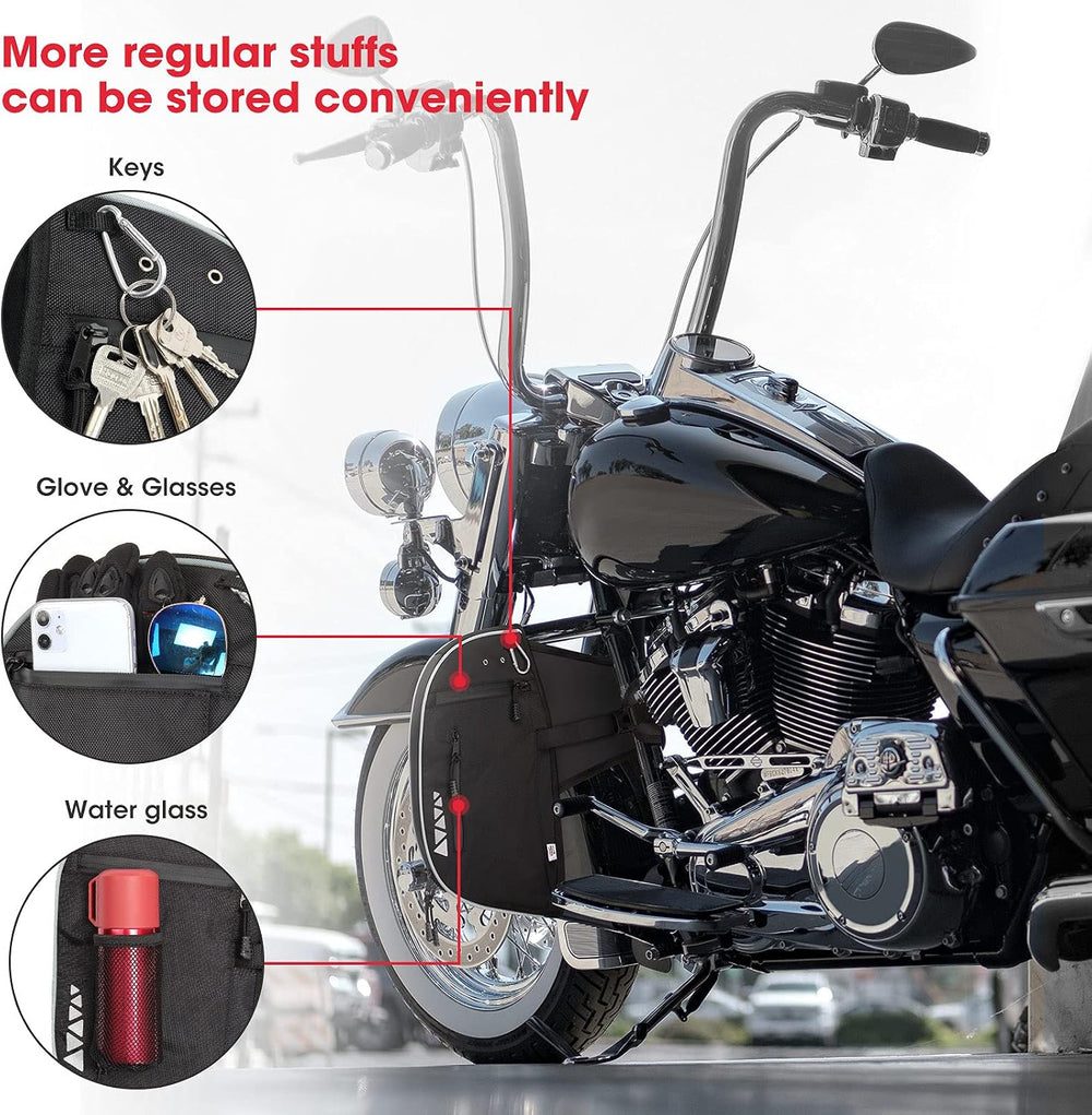 KEMIMOTO Soft Lowers Chaps Highway Crash Bar Covers Motorcycle Leg Warmers Co...