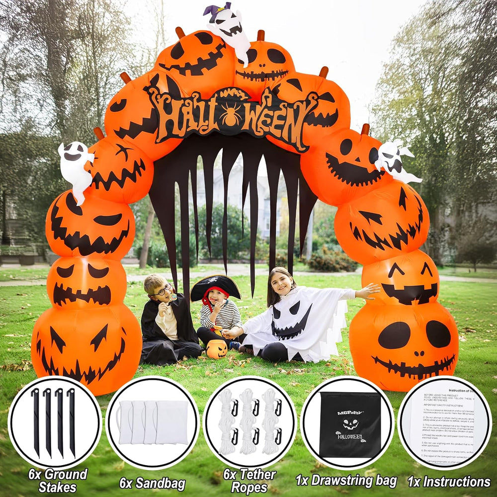 MGparty 10FT Halloween Inflatables Pumpkin Archway
