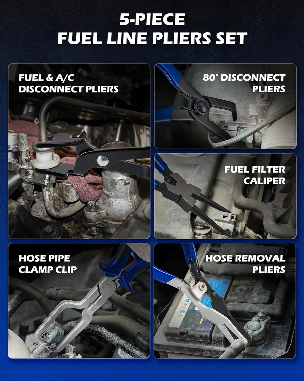 OMT14pc Fuel Line Pliers &Hose Clamp Pliers Set, Fuel Line Disconnect Tool