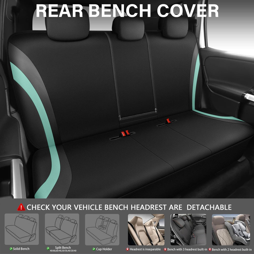 CAR PASS EVA Waterproof Car Seat Covers Full Set, Mint Seat Covers for Cars,A...
