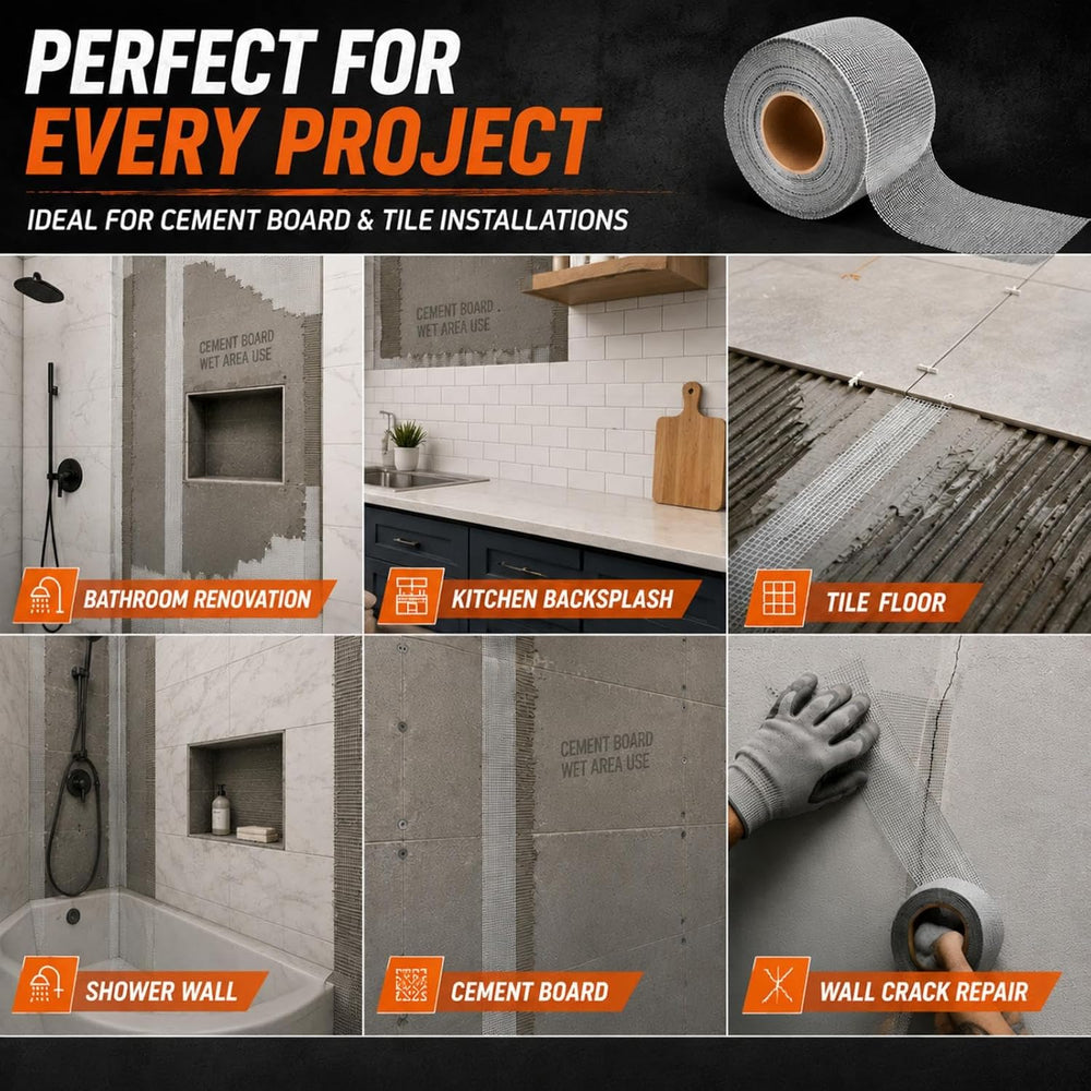 500 ft x 4 Inch Cement Board Tape Self Adhesive Mesh Tape