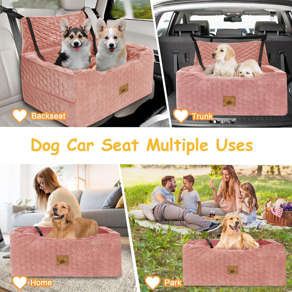 Dog Car Seat for Medium/Large Dog Booster Seat Under 60 lbs or 2 Small Dogs, ...