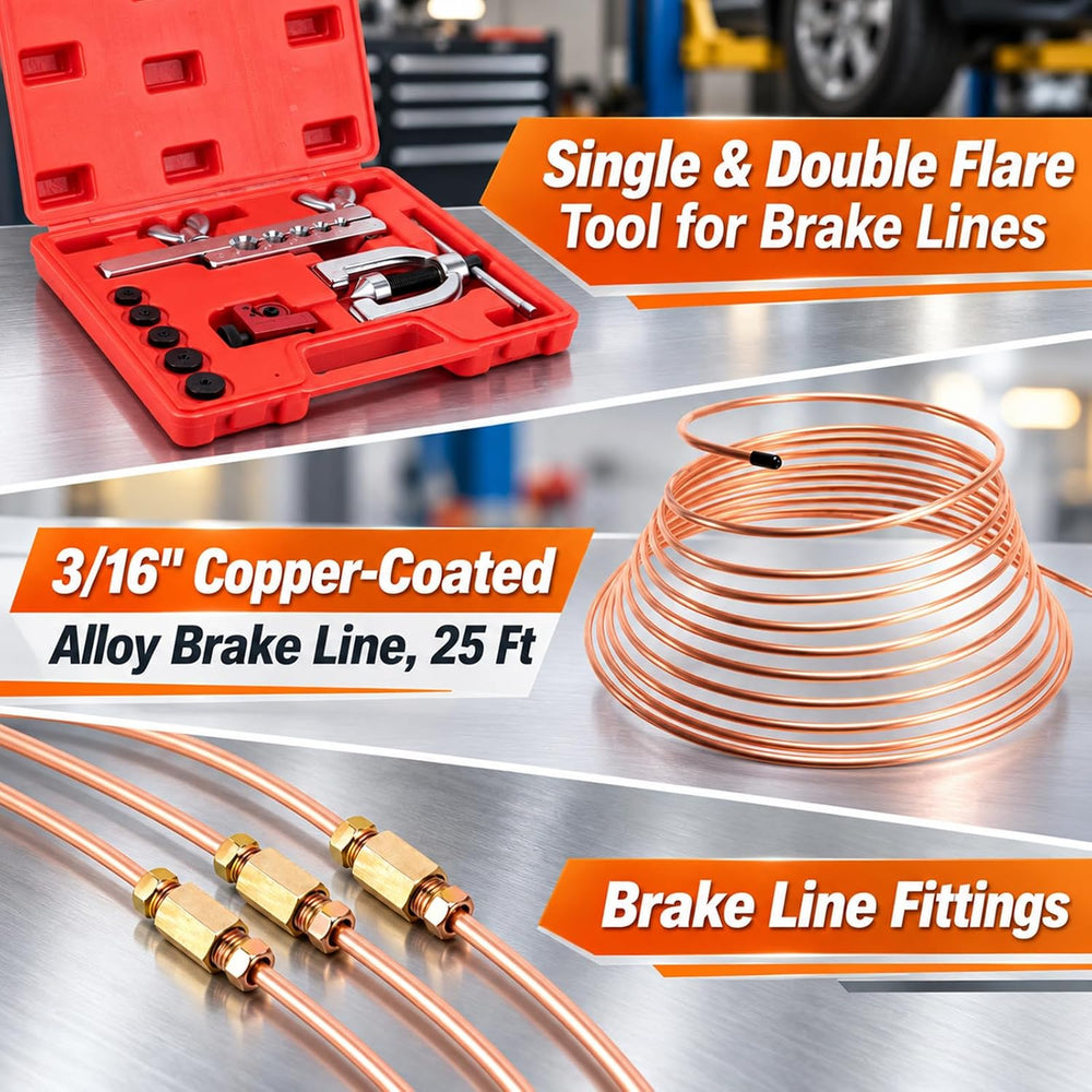 3/16" Brake Line Repair Kit - Double & Single Brake Line Flaring Too...