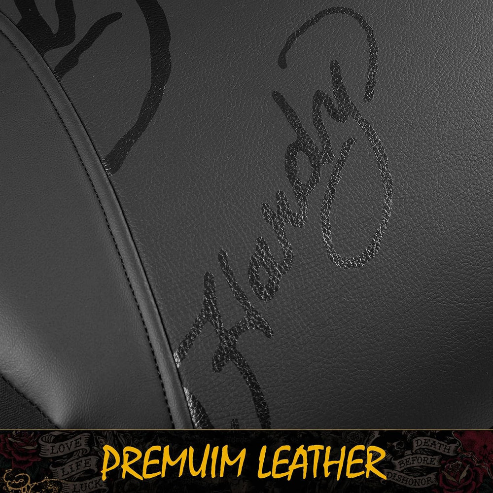 ED HARDY Tiger Print Car Seat Covers, Black Premium Leather Front Seat Covers...