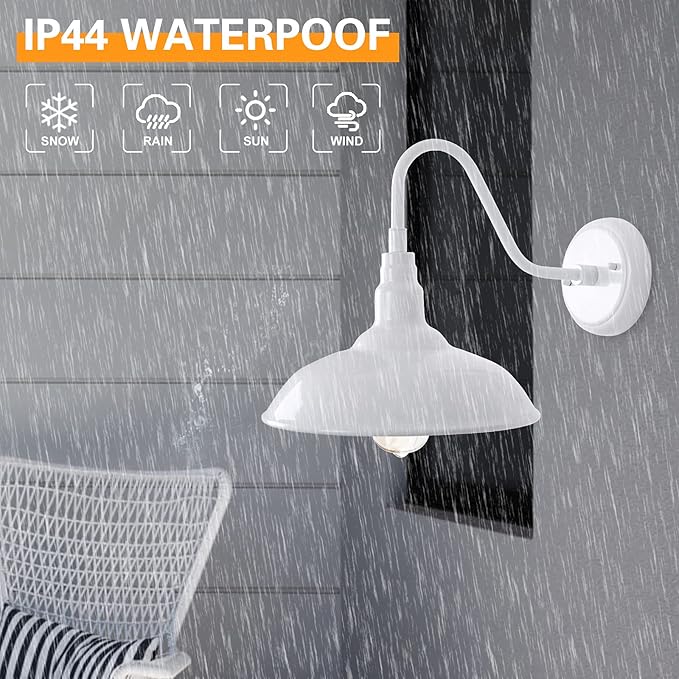 10'' Diameter Outdoor Gooseneck Barn Light Fixture