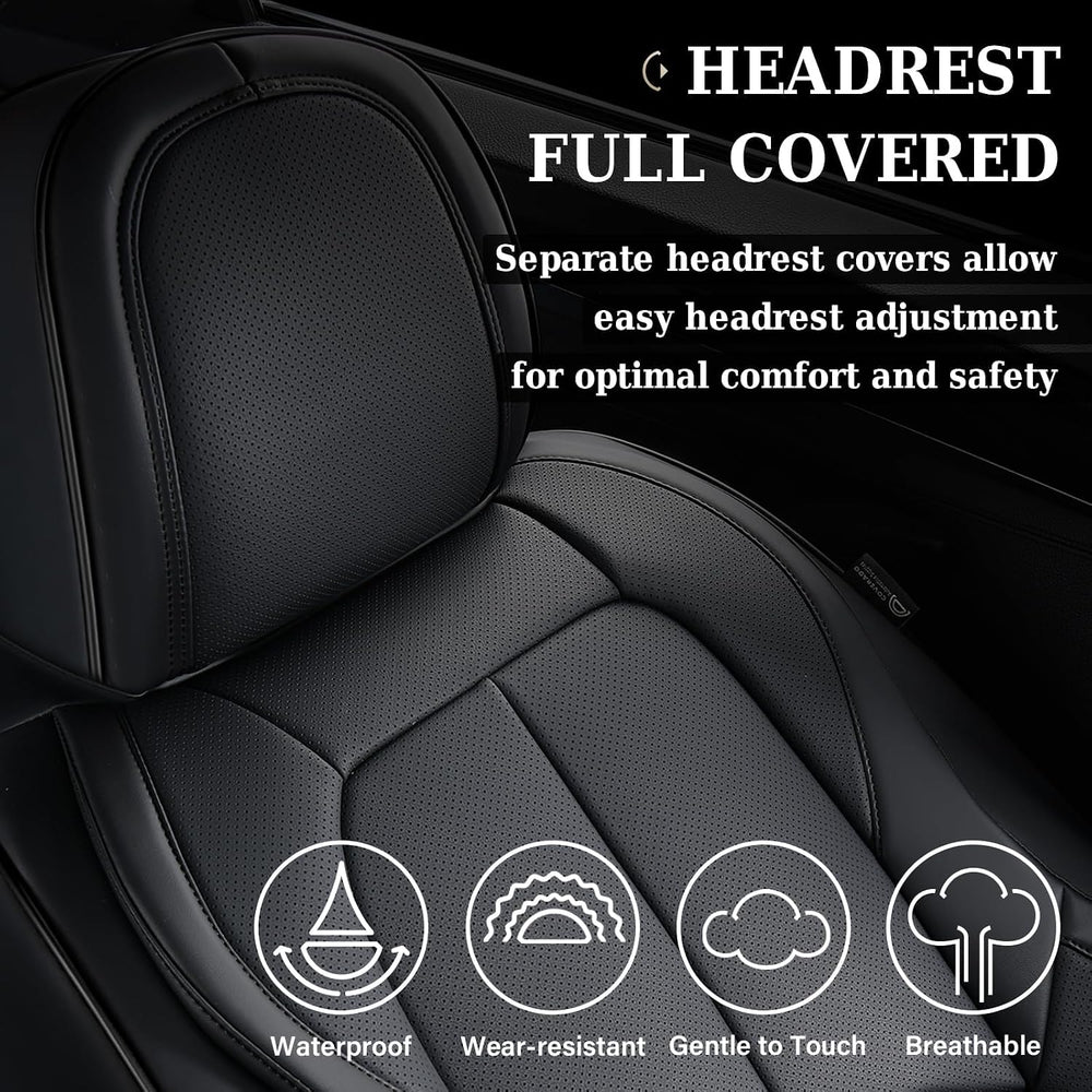 Coverado Car Seat Covers Full Set, Premium Nappa Leather Seat Covers for Car,...