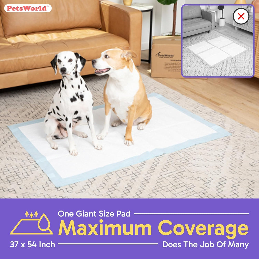 Pee Pads for Dogs 37x54 XXXL | Dog Training Pads 50 Count Adhesive Tabs