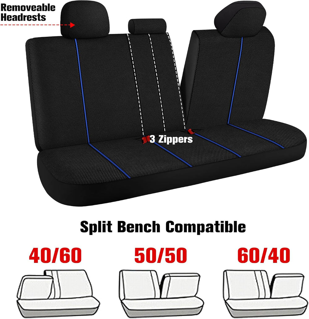 Breathable Premium Car Seat Covers Full Set๏ผ3D Air-Mesh Seat Covers for Cars๏ผ...