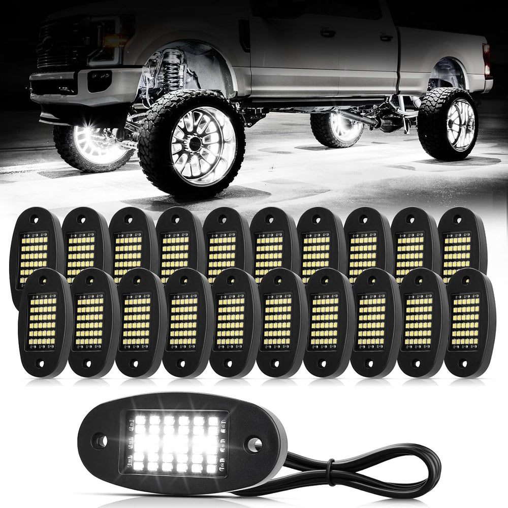 Hovano 20 Pods White Rock Lights 6000K Pure White 36 LEDs SMD Chips Super Bri...
