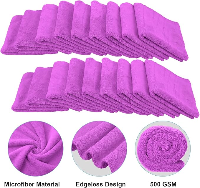 Shimeyao 30 Pcs Edgeless Microfiber Plush Towels