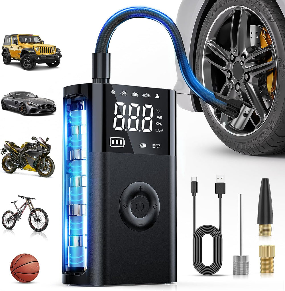 Nilight Rechargeable Cordless Tire Inflator 150PSI Auto Shutoff 2X Faster