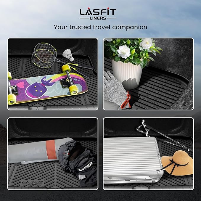 LASFIT Trunk Mat for Honda Civic Sedan 2016-2021, All Weather TPE Custom Fit