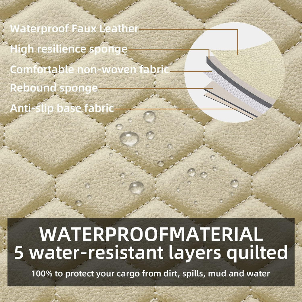 Elantrip Leather Car Seat Covers Front 2PC Waterproof Universal Fit Beige | E...