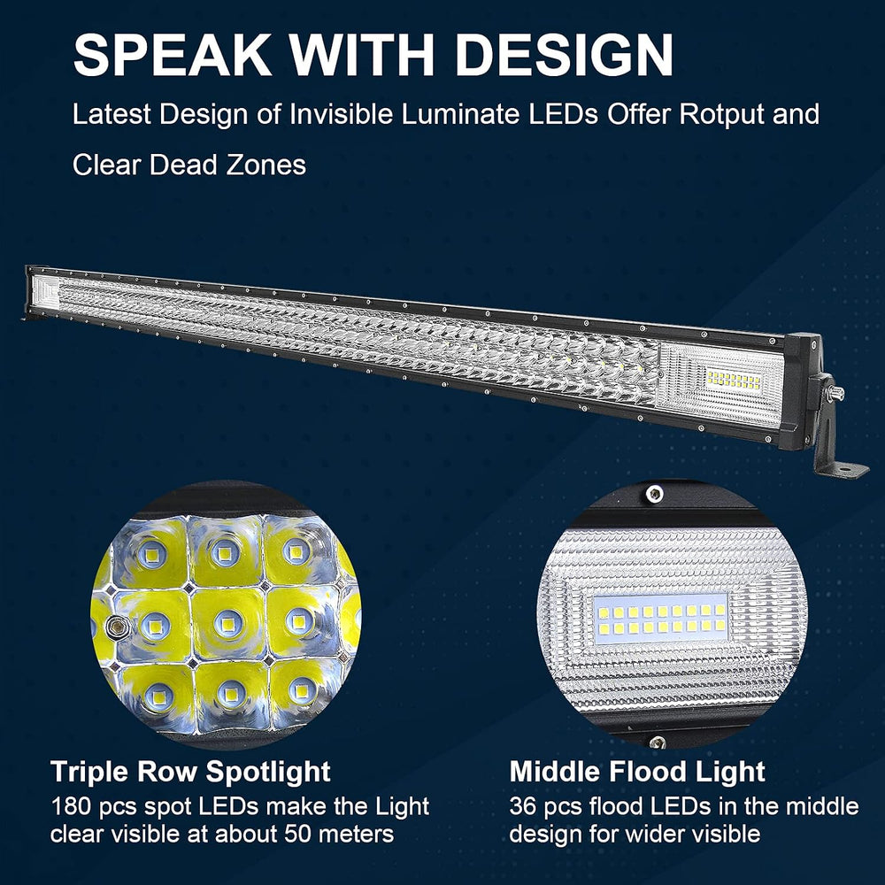 SKYWORLD Led Light Bar 50 inch Straight 648W Spot Flood Combo Off-Road Lights...