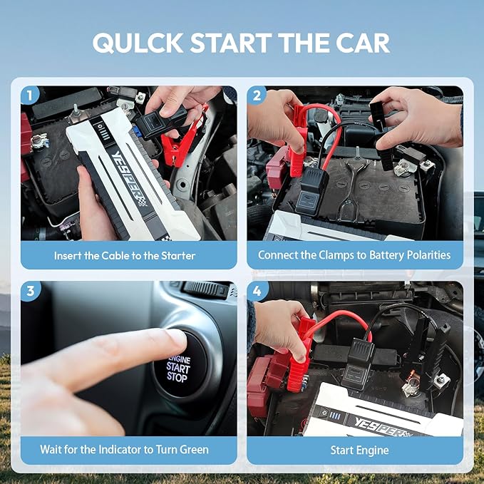 YESPER 4120A Jump Starter, 12V Car Battery Jumper Starter Portable, 26800mAh