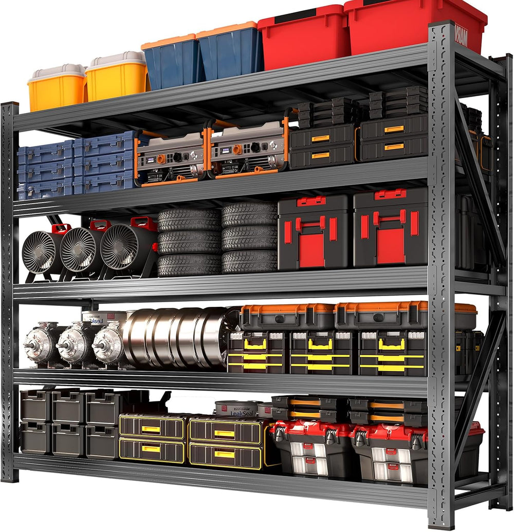 Metal Garage Shelving Unit, Heavy Duty 5-Tier Adjustable Wire Storage Rack, 8...
