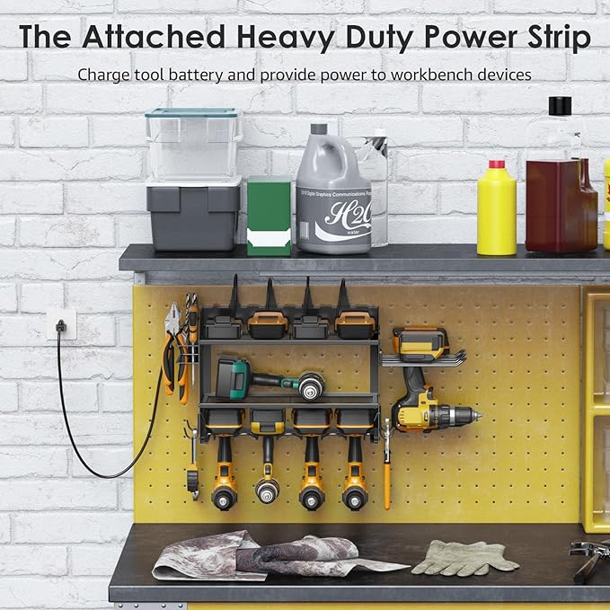 CCCEI Modular Power Tool Organizer Wall Mount Charging Station, Garage Drill
