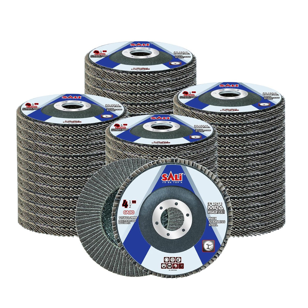 Sali 48 Pack Flap Disc 80 Grit 4.5" x 7/8-Inch Sanding Disc Bevel Type #...