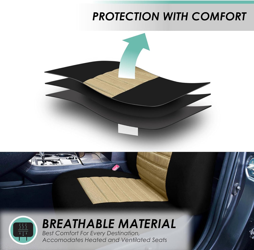 FH Group Car Seat Covers Front Set Premium 3D Air Mesh - Low Back Car Seats w...