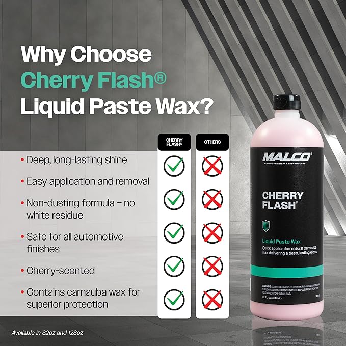 Malco Cherry Flash Automotive Liquid Paste Wax – Protect & Shine Your