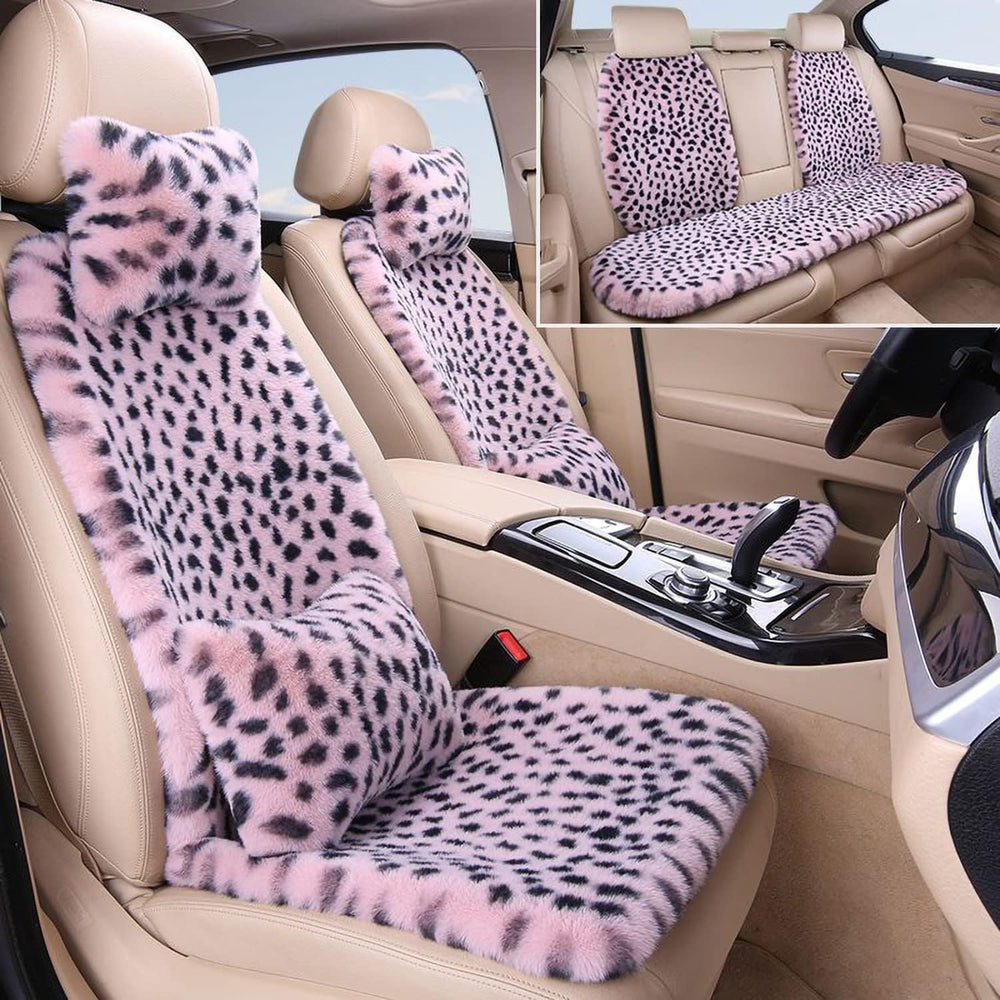 Fluffy Leopard Seat Covers for Cars Front Seat Covers Bench Seat Covers Back ...