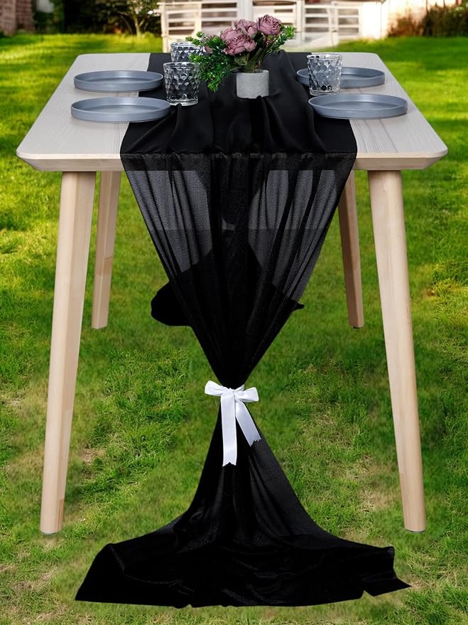 MDS Halloween Chiffon Table Runner - 10 Pack, 29 x 120 Inches, 10ft Each - Sh...