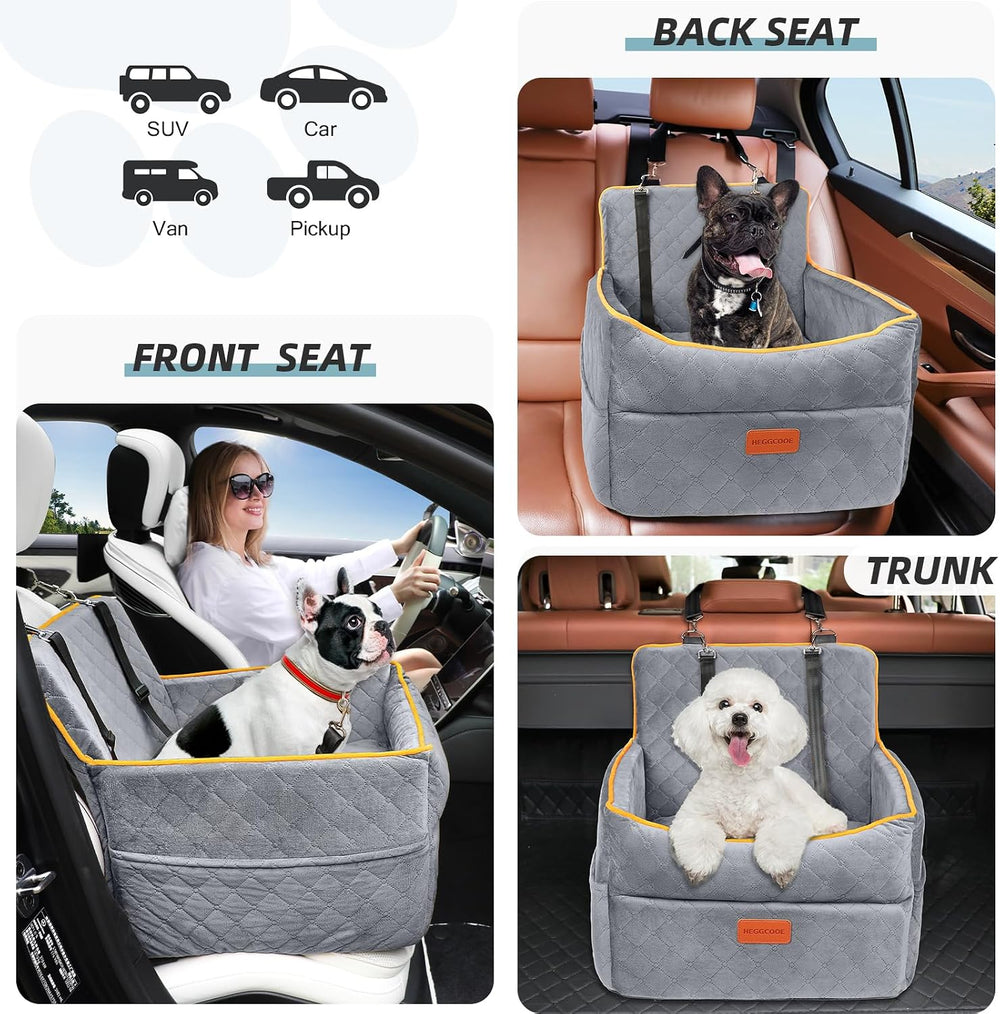 Dog Car Seat for Small Medium Dogs, Memory Foam Puppy Dog Booster Seat with T...