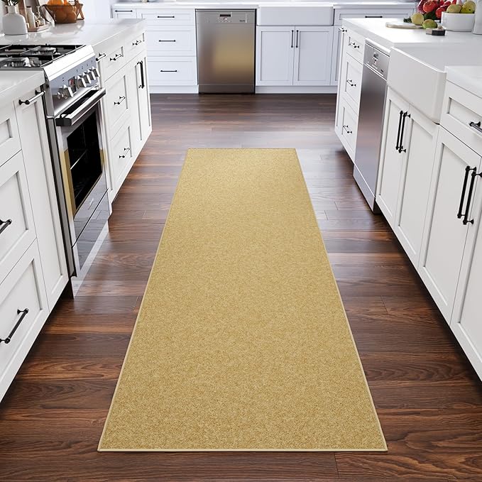 Ottomanson Hallway Runner Rug 2'7" x 9'10" Non Slip Solid A...