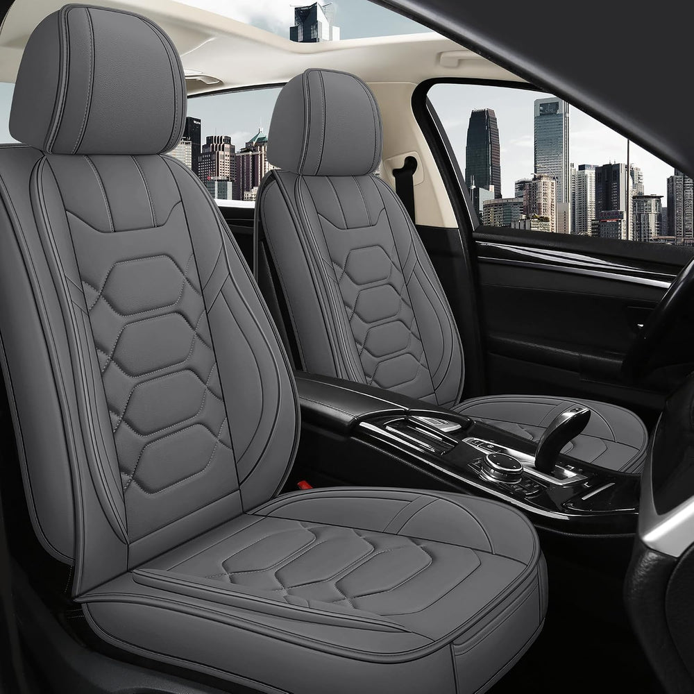 Pariitadin Leather Car Seat Covers Full Set, Waterproof Breathable Faux Leath...