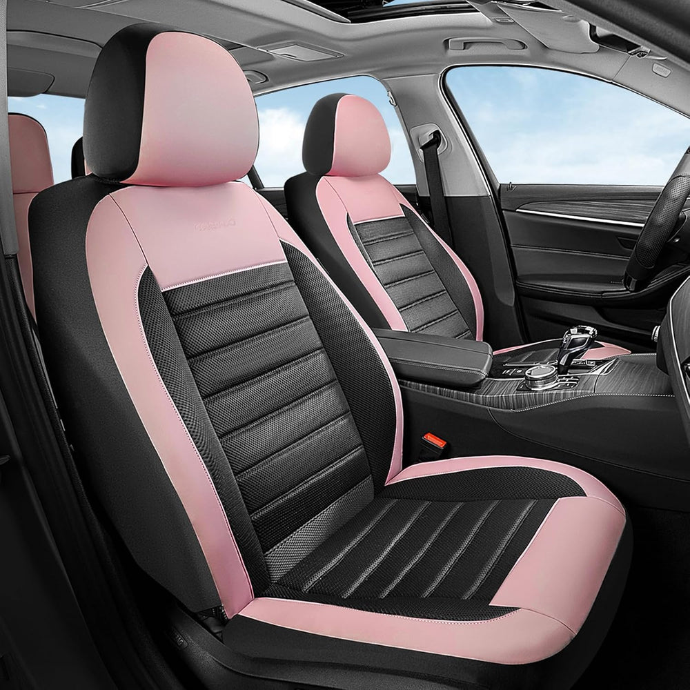 Coverado Car Seat Covers Full Set, Luxury Leather Car Seat Covers, Automotive...