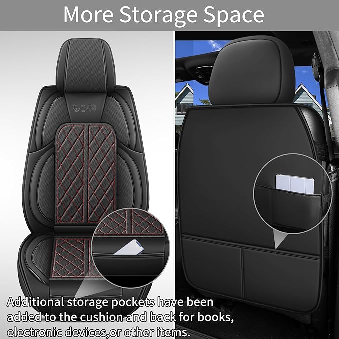 Car Seat Cover Custom Fit for Dodge Ram 1500 2500 3500 2002-2024 Faux Leather