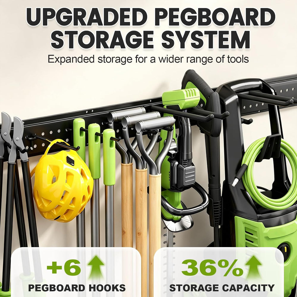 Garage Tool Organizer Wall Mount, 66 Inch Heavy Duty Garage Organization Syst...