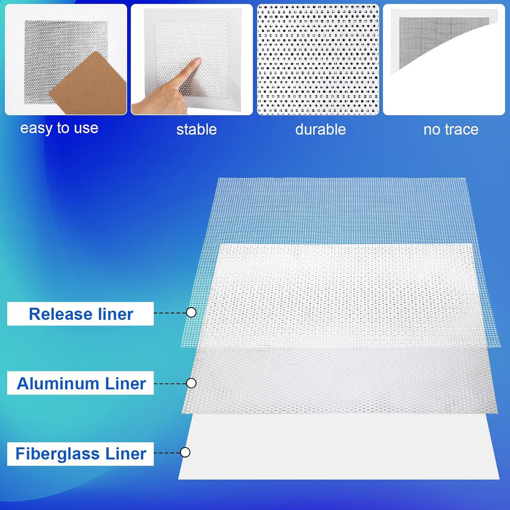 Blulu 30 Pcs 2/4/6/8/10 Inch Drywall Repair Self Adhesive Drywall Patche