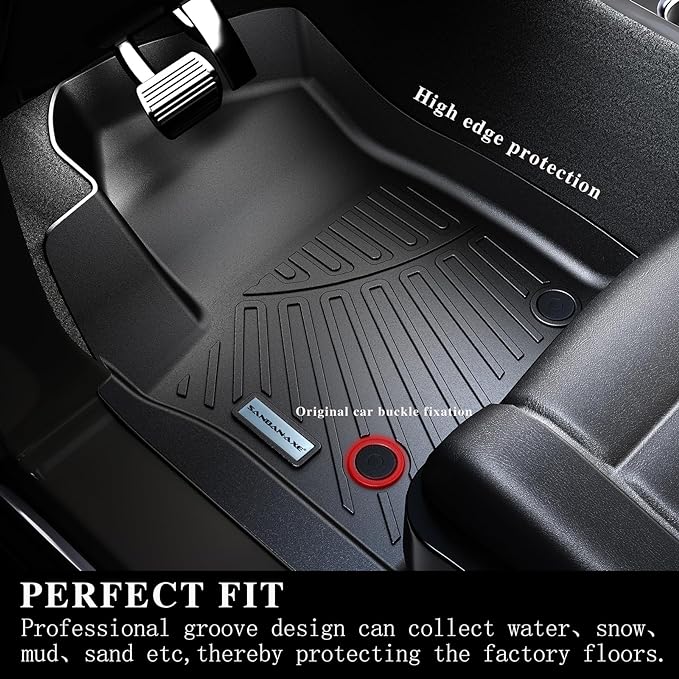 Floor Mats for Ford F-150 SuperCrew Cab 2010-2014, All-Weather Custom Fit (3-...