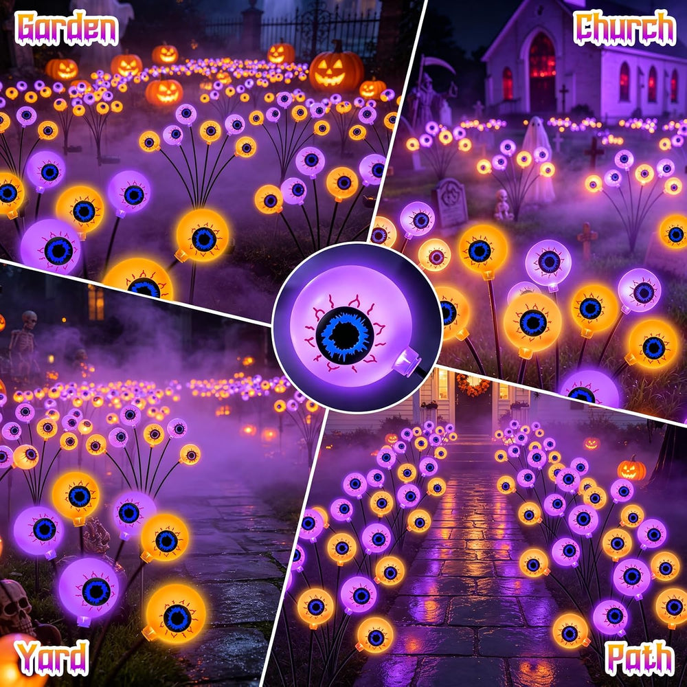 Halloween Decorations Outdoor, Scary Eyeballs Solar Garden Light, 4 Pack