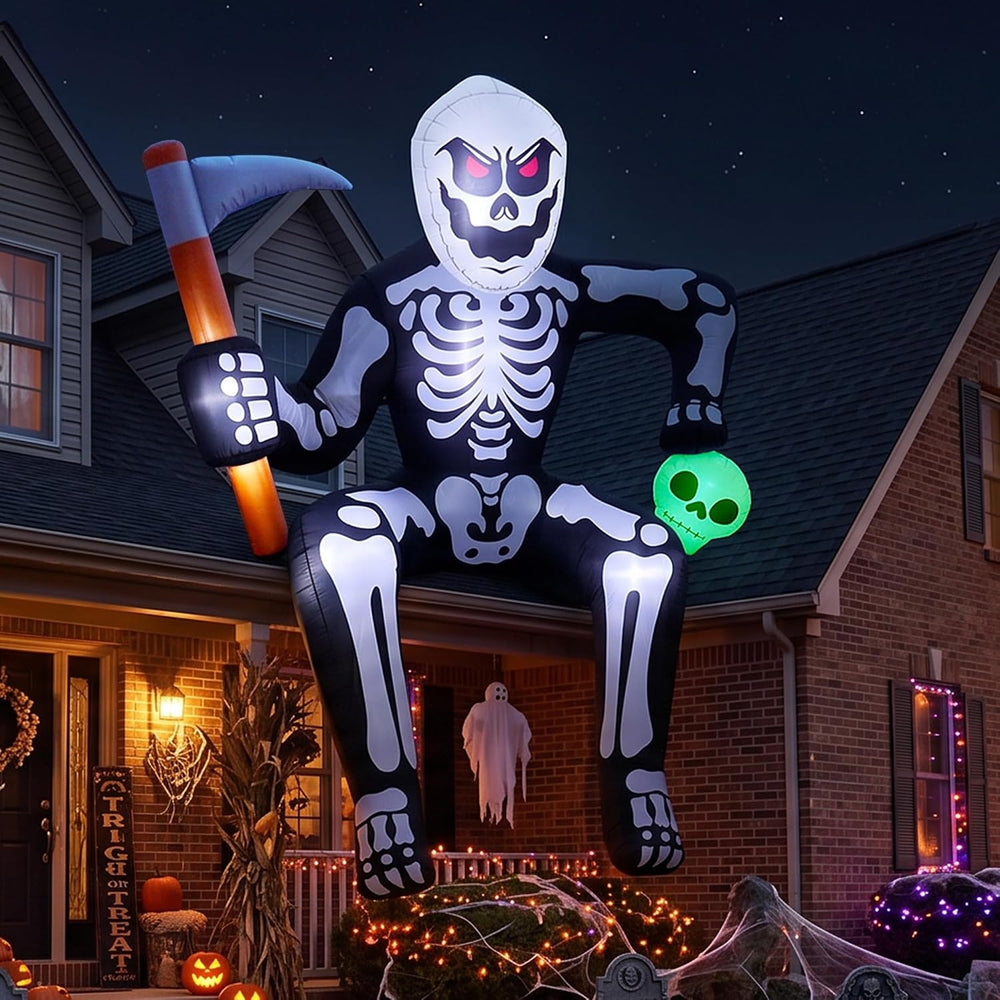 8.5FT Inflatables Skeleton Halloween Decor Outdoor for Rooftop