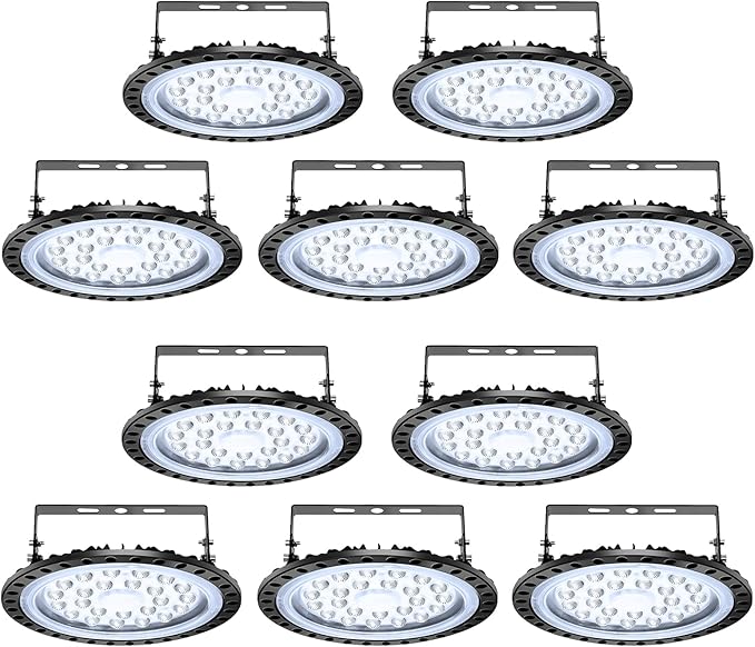 Viugreum 10 Pack 100W UFO LED High Bay Light, 10000LM 6500K Daylight White Led