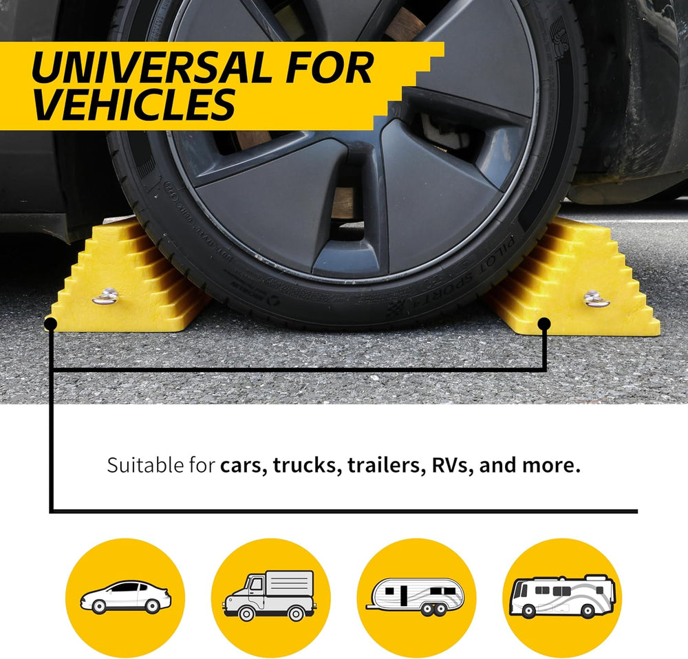 MaxxHaul 51169 Polyfoam Wheel Chocks with Steel Eyebolt – 2-Pack – 10″ × 8″ ×...